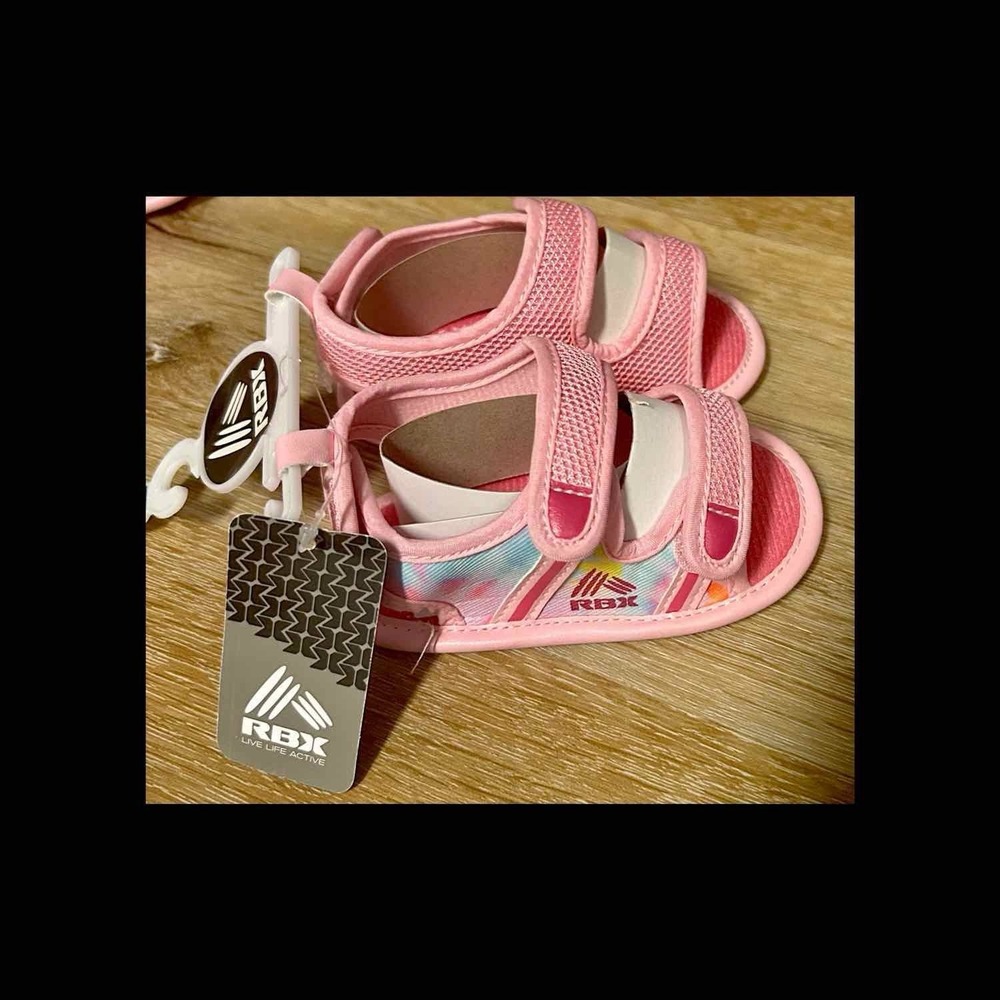 NWT RBX Baby Girl Pastel Sandals, Sz 3, 4